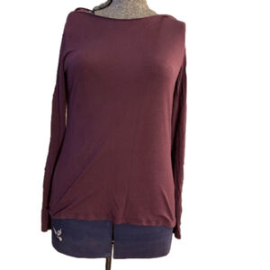 Etam stretchy plum colour long sleeve t-shirt medium